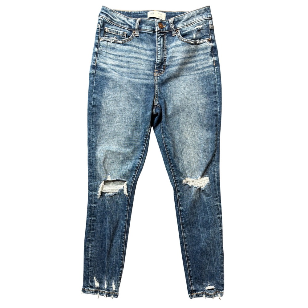 BKE Jeans Womens 29 Billie Blue Ankle Skinny High Rise Distressed Slim Fit